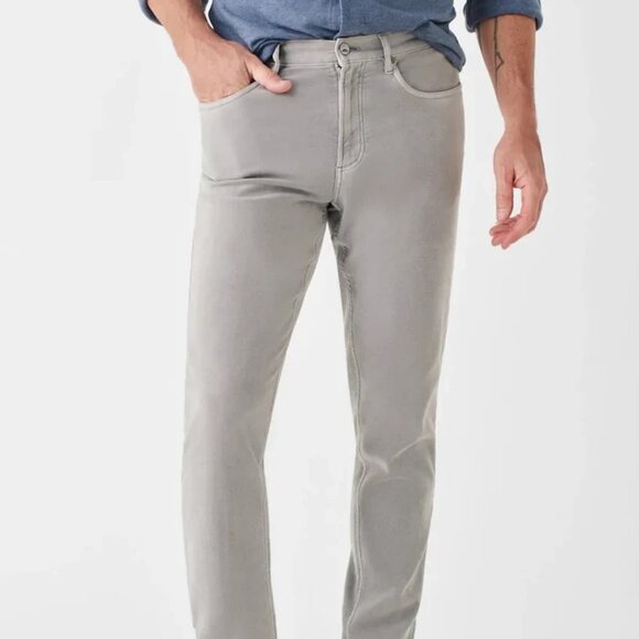 Faherty Stretch Terry 5-Pocket Iron Men Pants Size 35/32 - Picture 1 of 15